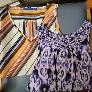 Cato multicolored sleeveless blouse with ruched asymmetrical style